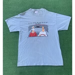 VTG Funny Comedy Wife Shirt “ The Muffler, Sure Make The Car Quiet” Size L